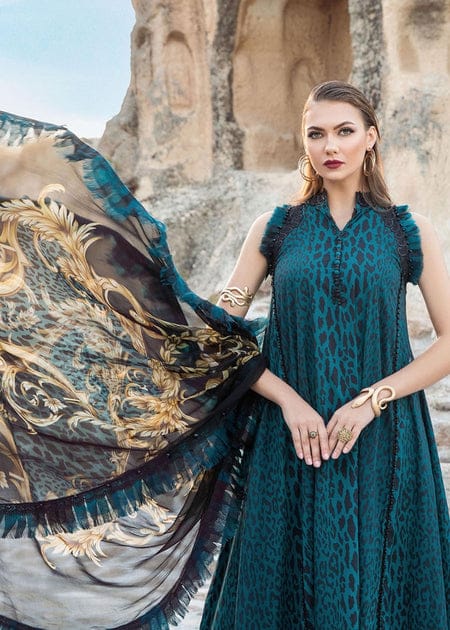 Maria B C Green Pure Lawn Embroidery 3PC