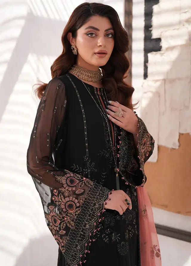 Flossie Black Chiffon Formal Collection 3pc