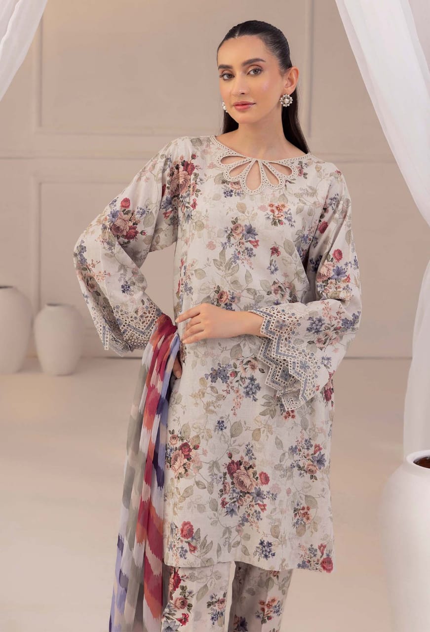 Baroque Skin Lawn Embroidery 3pc Unstitched Dress