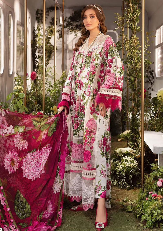 Maria B Mprint Pink Pure Lawn Embroidery New Arrival 3PC