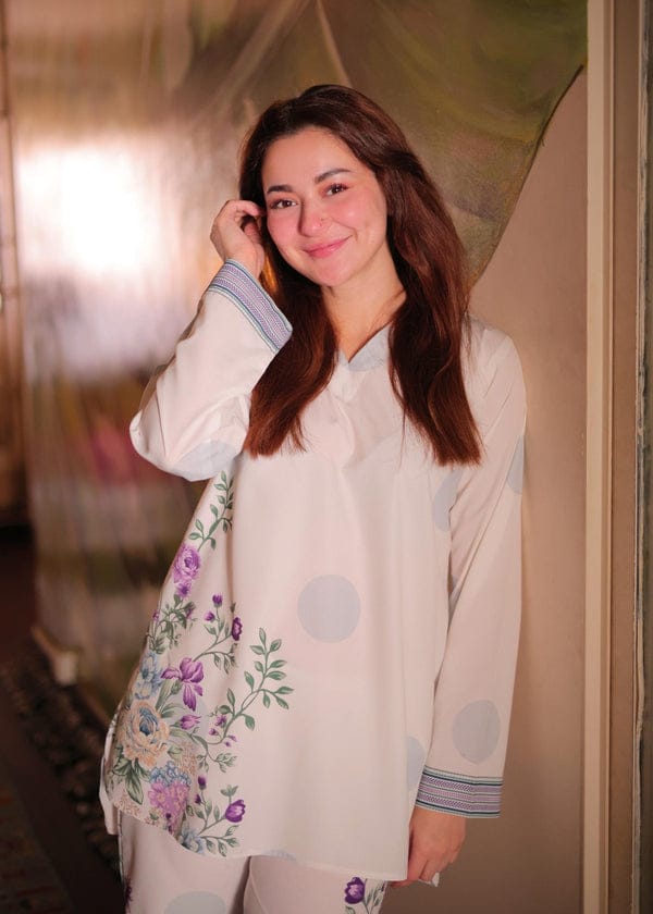 Haniya Amir Wear Silk Digital Print 3piece Unstitched