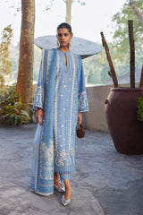 Suffuse Sky Blue Embroidery Lawn Chikankari Collection