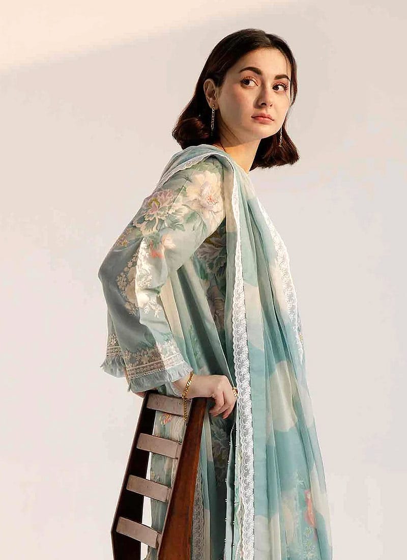 COCO Green Pure Lawn Embroidery 3PC
