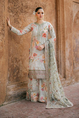 Iznik Green Lawn Embroidery Fancy Duptta 3pc Unstitched