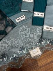 Saadia lawn unstiched silk dupata