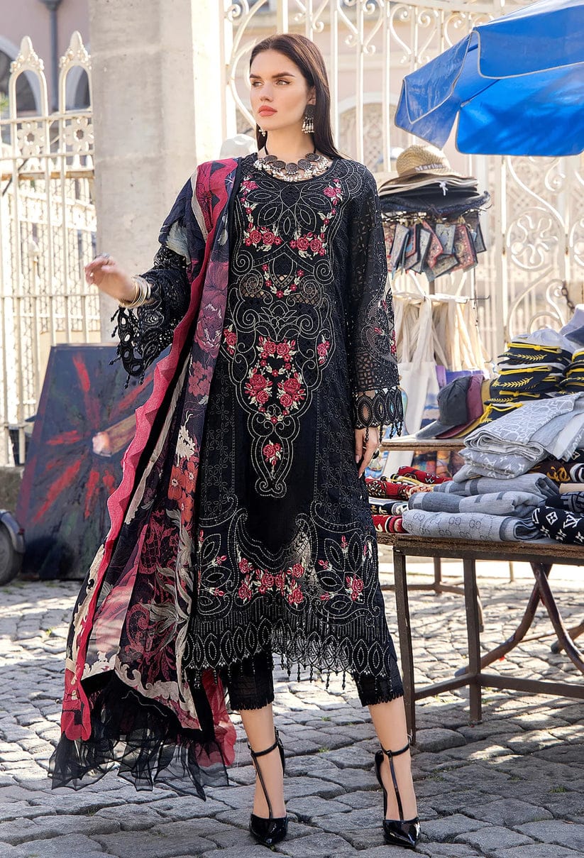 Adan Libas Black Luxury Lawn Embroidery Chikankari Dress 3pc