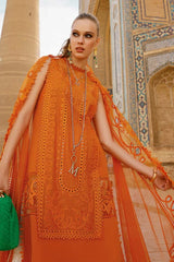 Maria B Orange Chikankari Lawn Dress