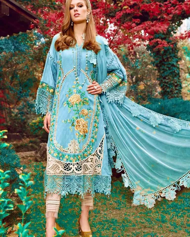 MARIA B LUXURY DRESS CHIKANKARI Sky Blue