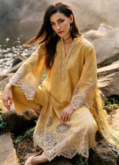 Image Lemon Lawn Embroidery Shifle Chikankari Dress 3pc