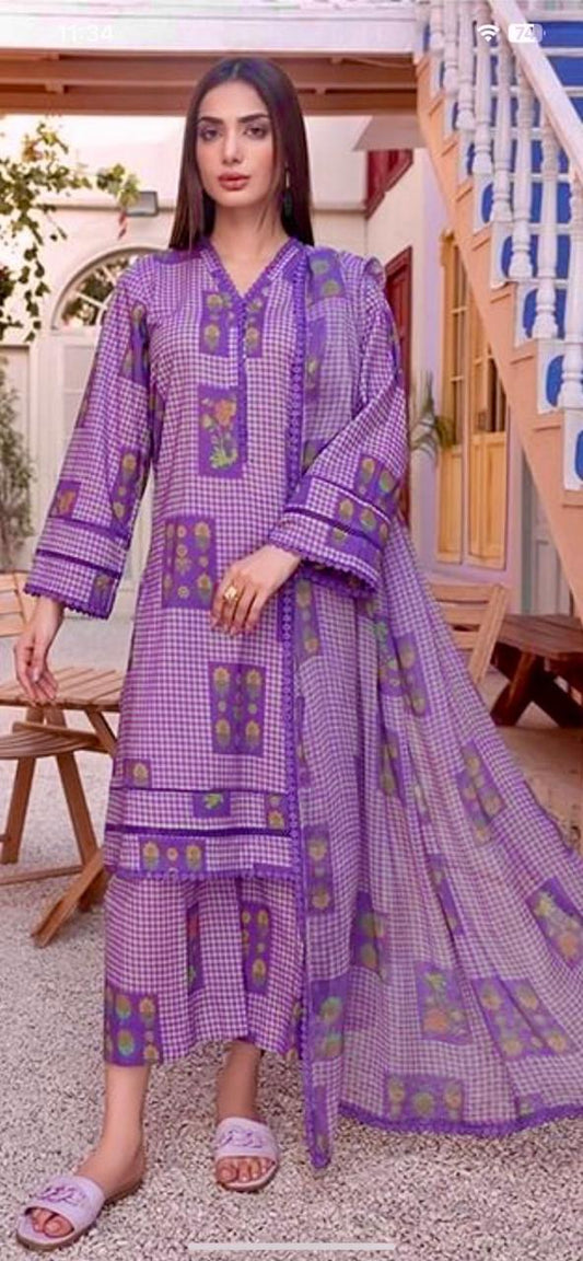 Designer Wear Print Purple Pure Lawn Collection