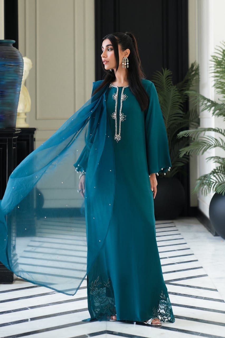 Lulusar Zinc Silk Print Hand Work 3piece Unstiched