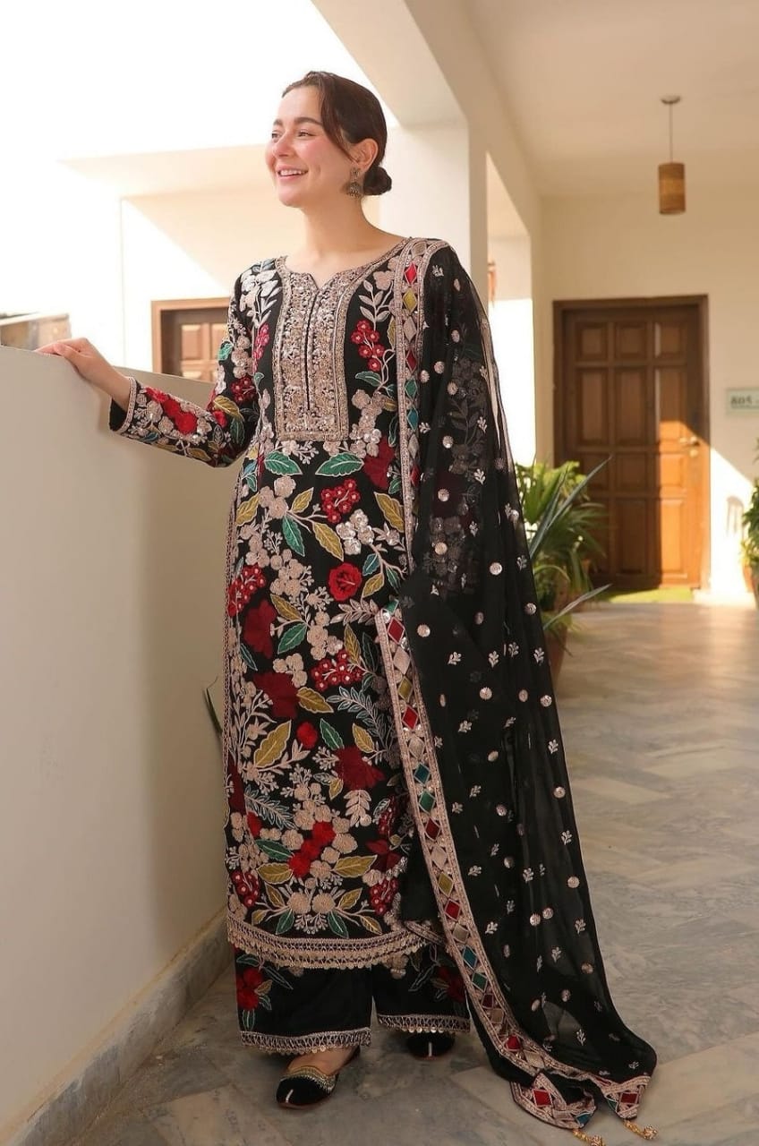 Rang Rasiya Black Luxury Chiffon Embroidery Collection 3pc