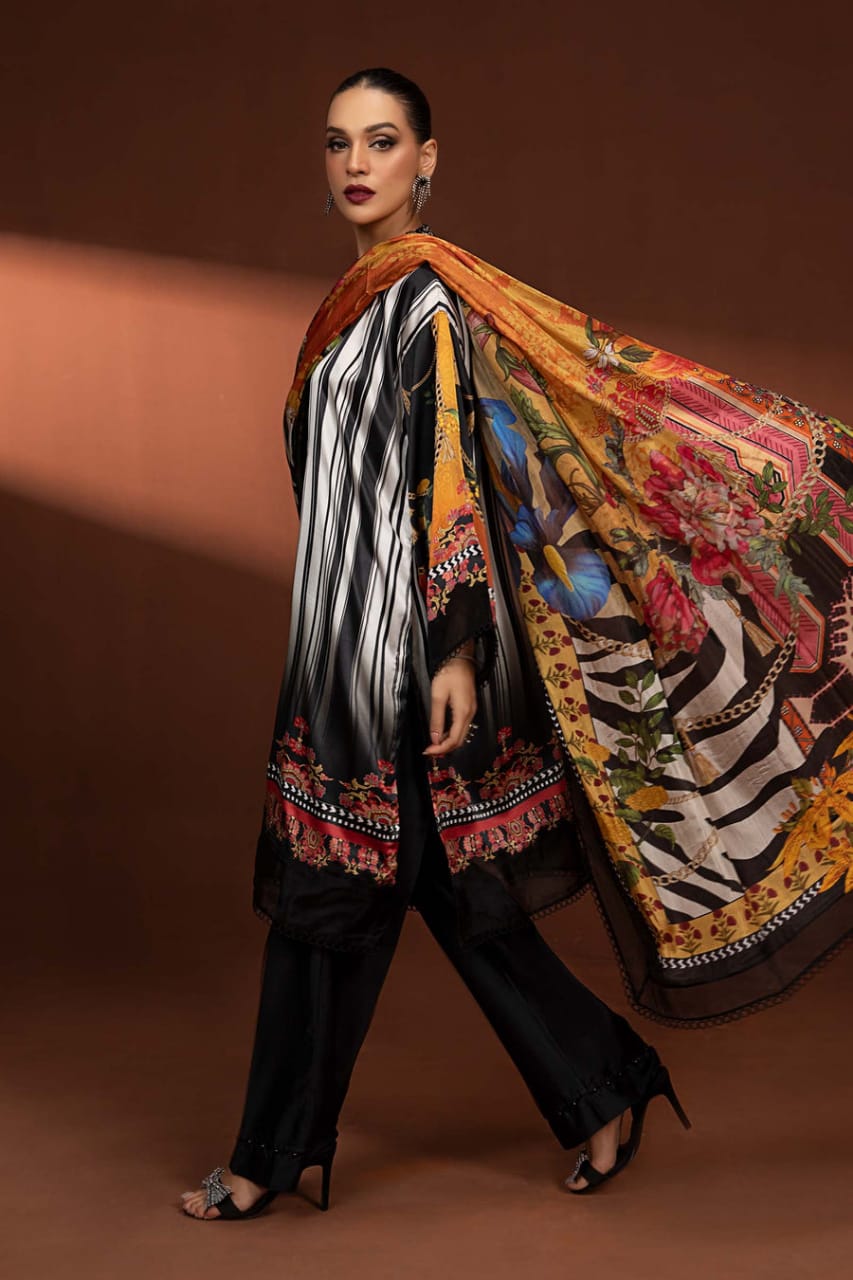 Maria B Black Digital Print New Arrival 3c Party Wear Collection