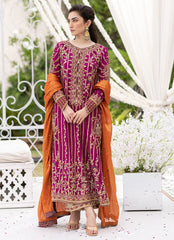 F.T.A Pink Wedding Collection Hand Work Chiffon Dress