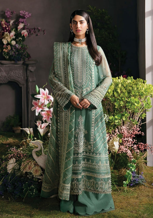 AFROZEH GREEN FORMAL COLLECTION 3PC DRESS