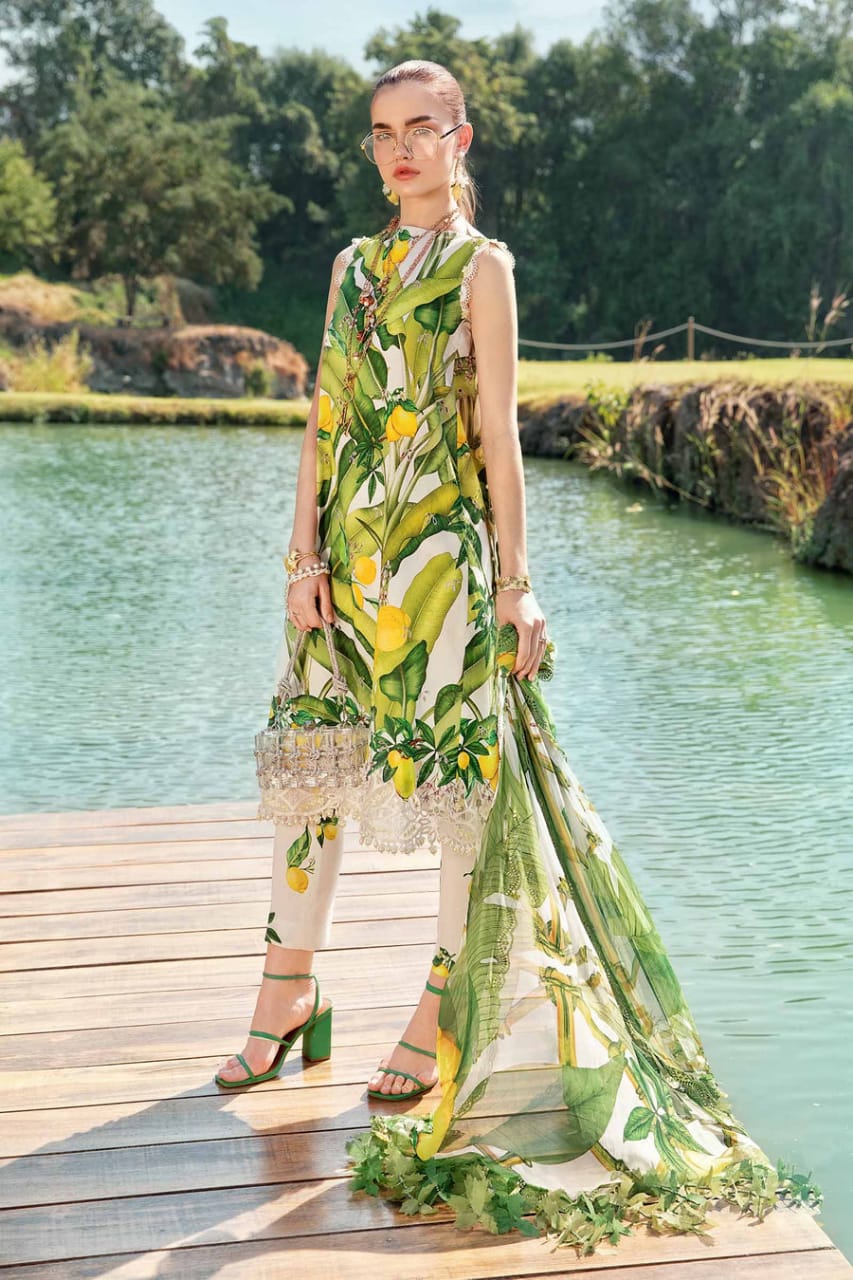 Maria B Green New Arrival Printed Lawn Embroidey 3pc Unstitched
