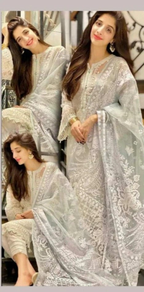 Jazmin White Luxury Organza Dress 3pc