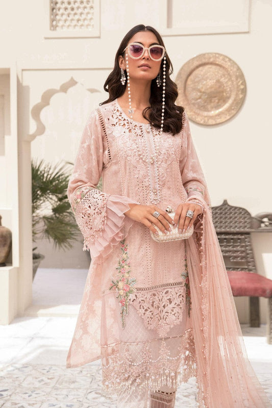 Maria B Light Pink Pure Lawn Embroidery New Arrival 3PC