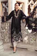 Maria B Black Luxury Lawn Embroidery Collection Chikankari