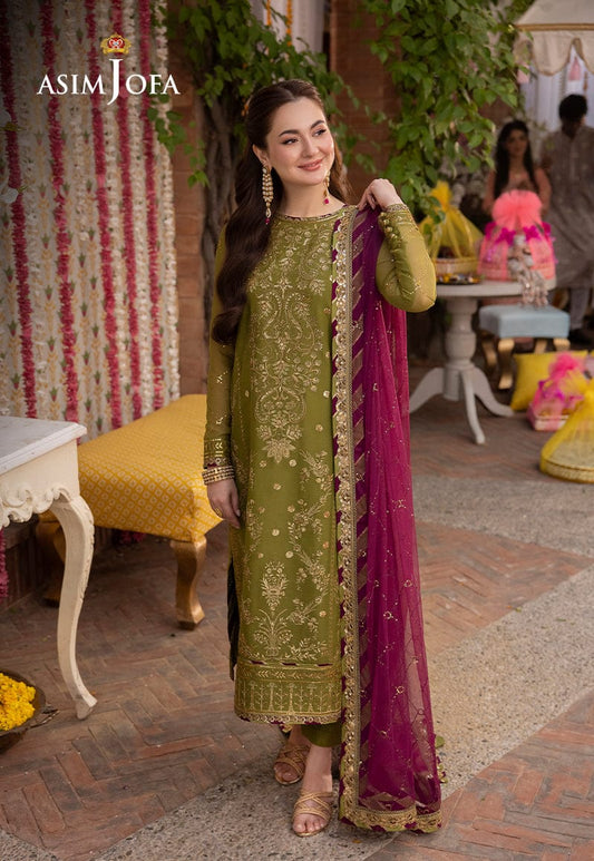 A.J Green Forrmal Collection Semi Pure Chiffon Embroidery 3piece Unstitched