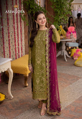 A.J Green Forrmal Collection Semi Pure Chiffon Embroidery 3piece Unstitched