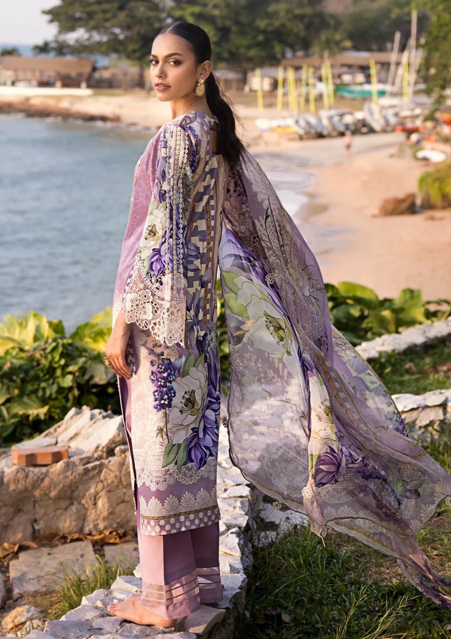 Elaf Purple Pure Lawn Embroidery Collection New Arrival