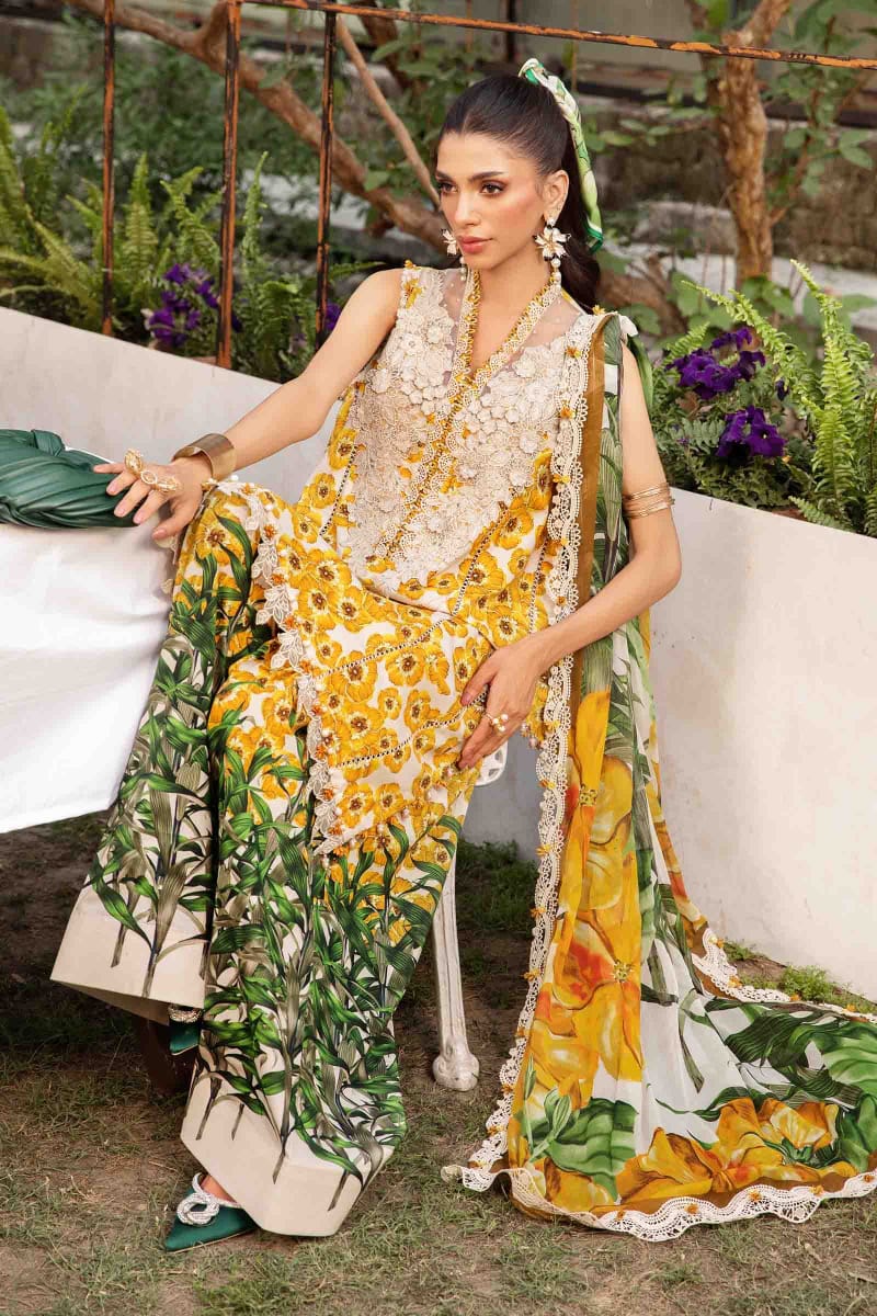 M.B Yellow Mprints 2025 Luxury Lawn Embroidered Collection Unstitched