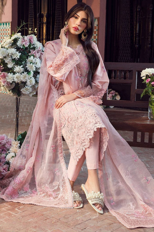 Motifz Pink Pure Lawn Chikankari Embroidery Dress