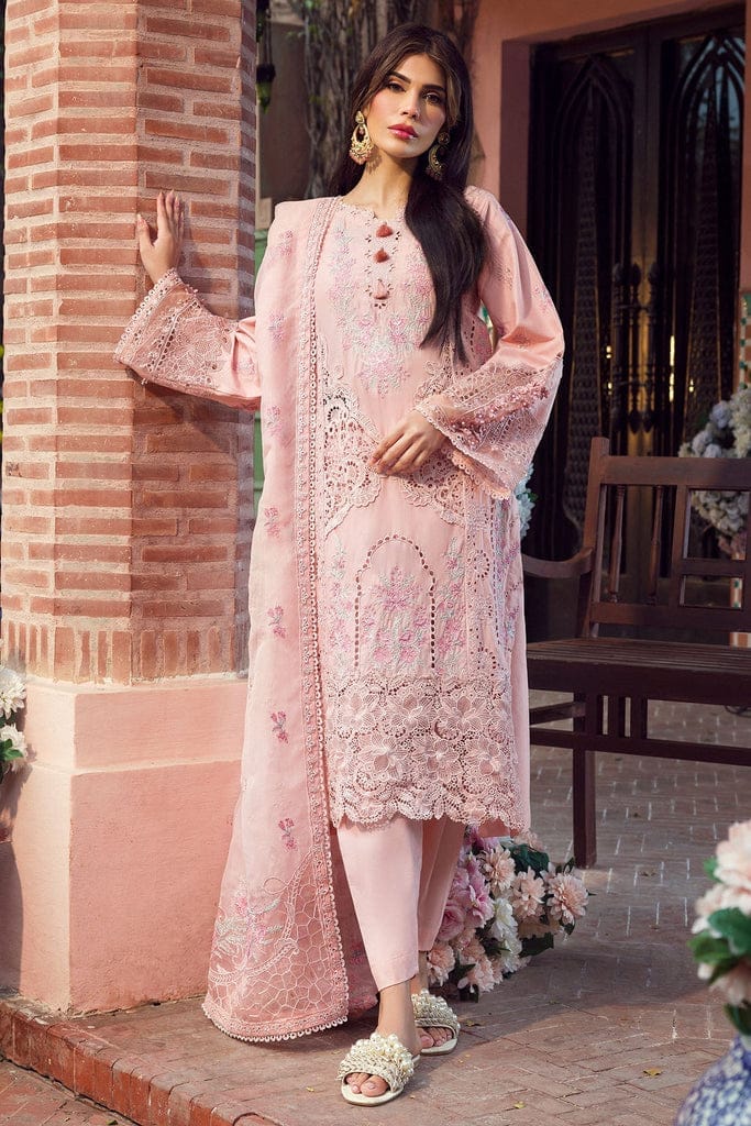 Motifz Pink Pure Lawn Chikankari Embroidery Dress