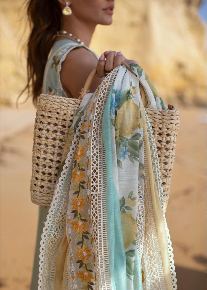 Crimson Green Luxury Lawn Embroidery Chikankari