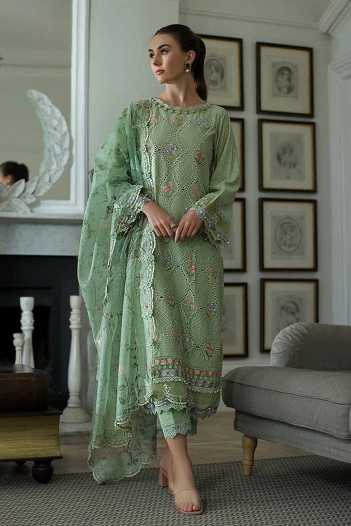 Sobia Nazir Green Chikankari Embroidery Dress