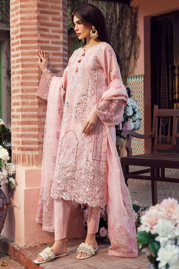 Motifz Pink Pure Lawn Chikankari Embroidery Dress