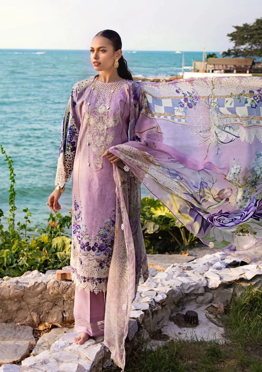 Elaf Purple Pure Lawn Embroidery Collection New Arrival