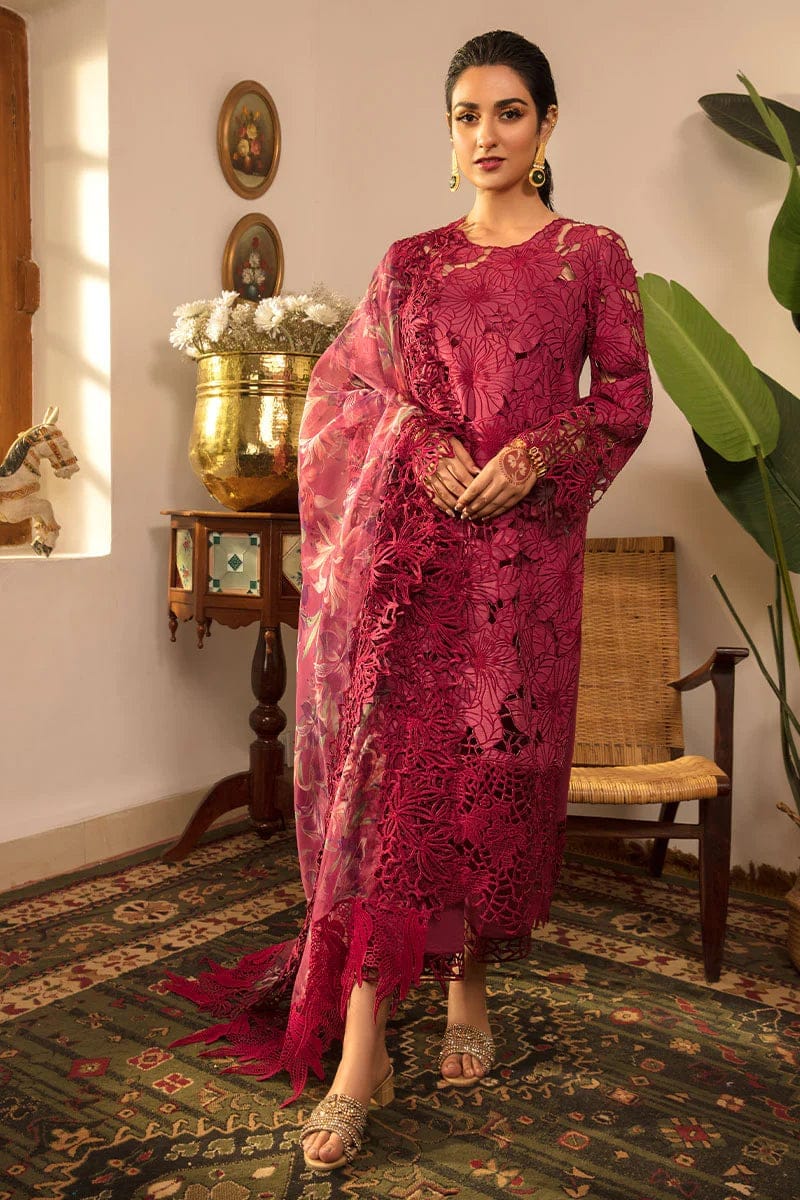 Red Rang Rang Rasiya Red Luxury Lawn Embroidery Collection β GoodLuck Collections