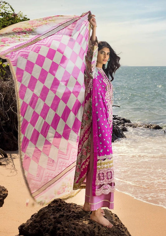 Elaf Pink Pure Lawn New Arrival Print Embroidery Dress