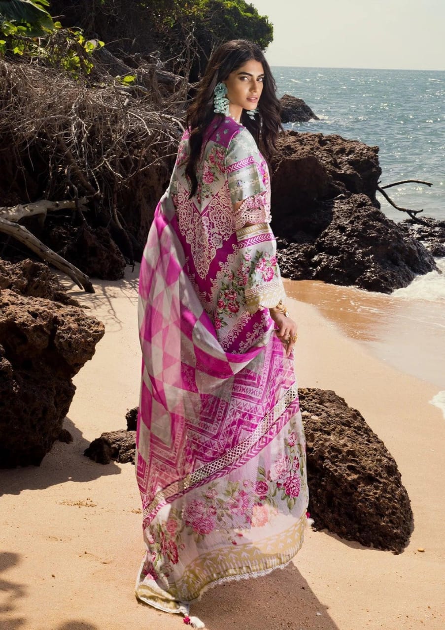 Elaf Pink Pure Lawn New Arrival Print Embroidery Dress