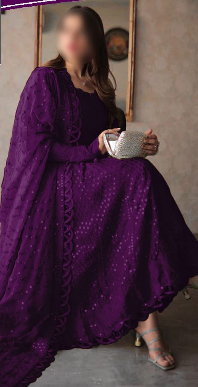 Designer Wear Purple Wedding Collection Maxi Chiffon