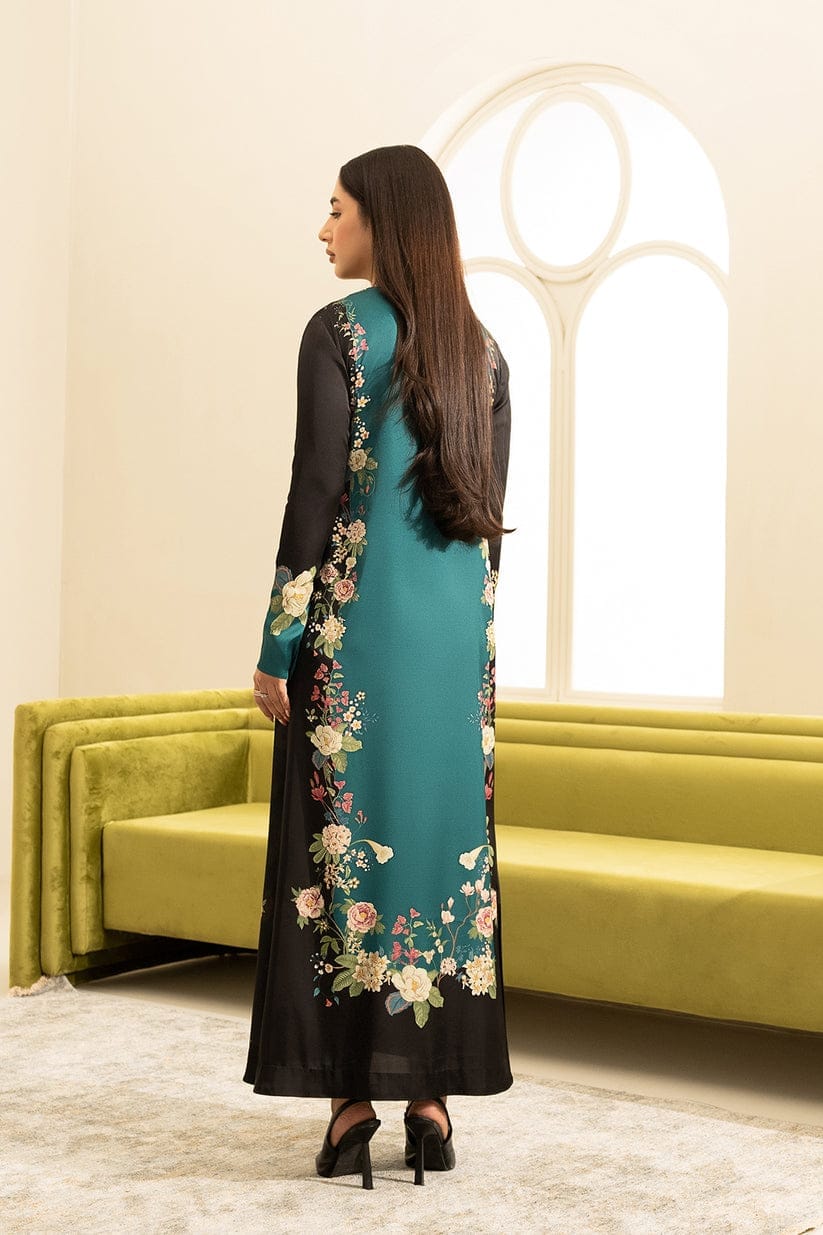Lulusar Green Black Silk Embroidery Dress Hand Work 3pc