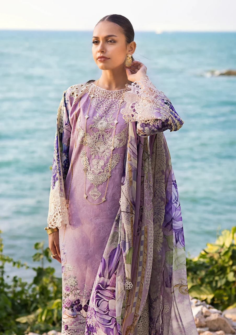 Elaf Purple Pure Lawn Embroidery Collection New Arrival