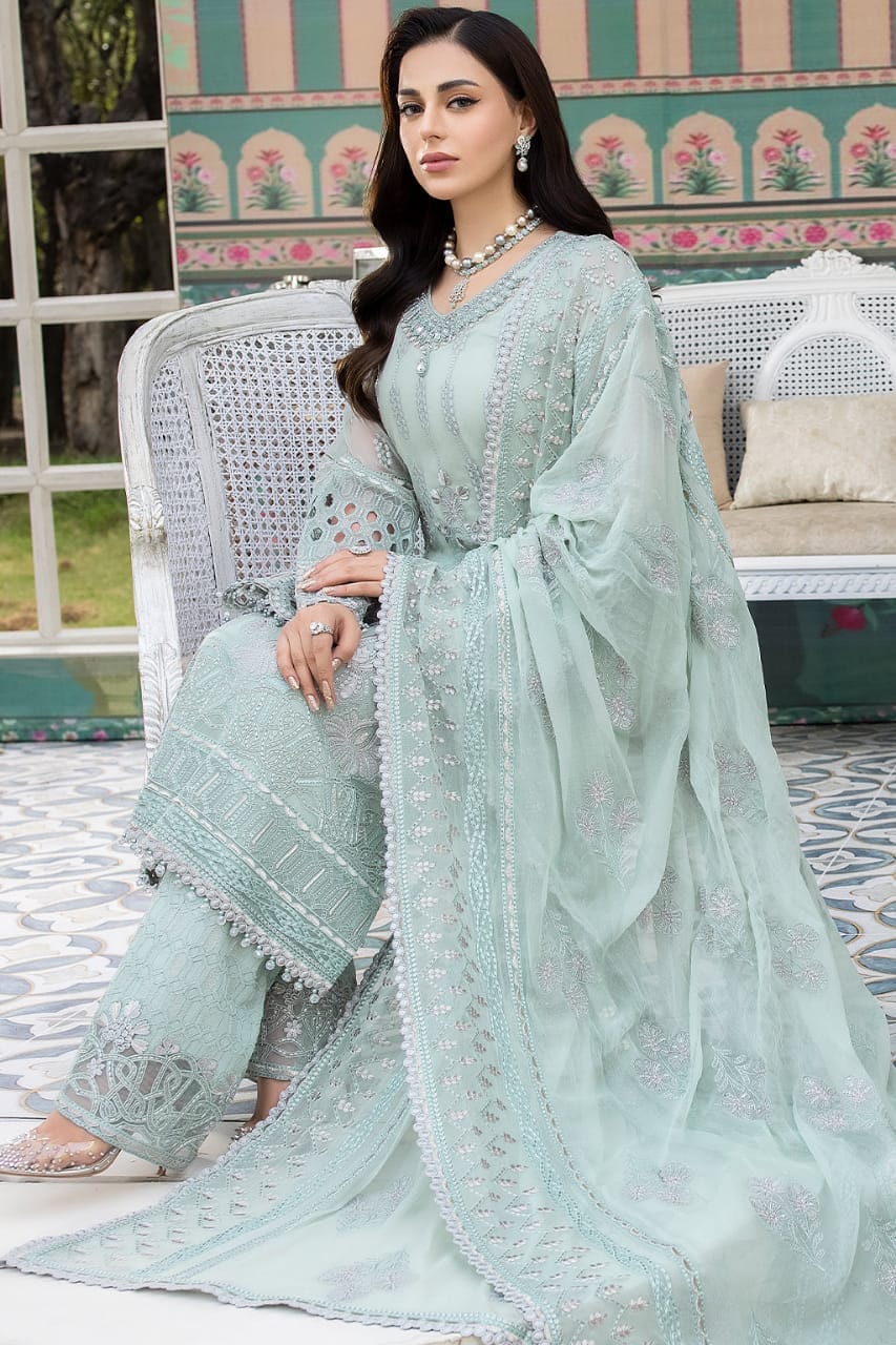 Flossie Formal Collection Dress Organza Fabric Hand Work