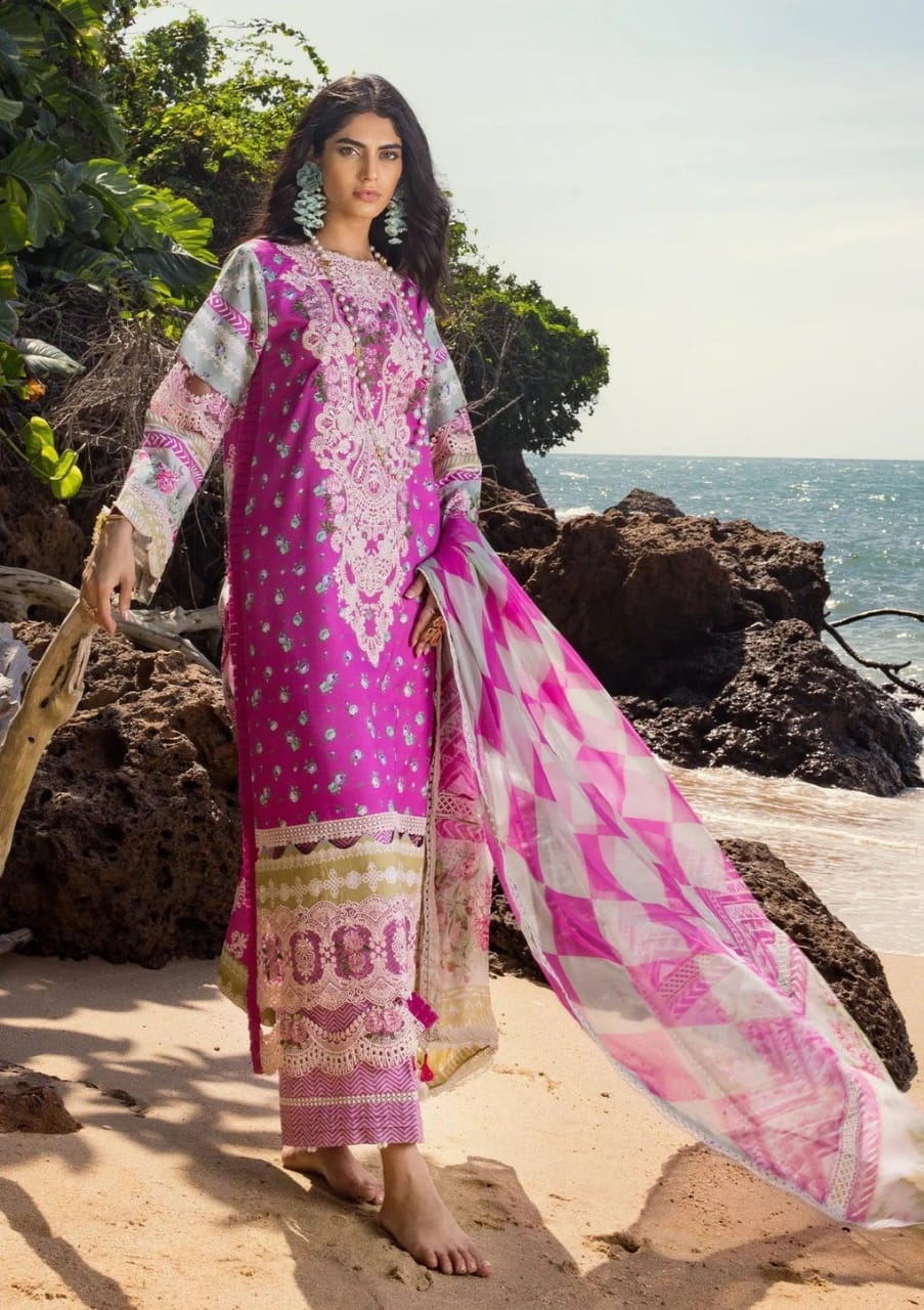 Elaf Pink Pure Lawn New Arrival Print Embroidery Dress