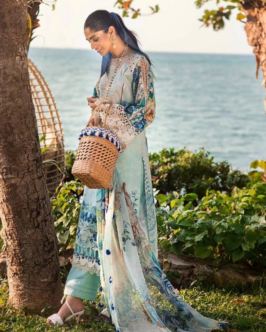 Elaf Sky Pure Lawn Embroidery Collection New Arrival