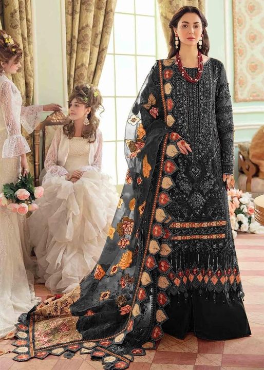Nureh Black Formal Collection Dress Chiffon Fabric 3pc