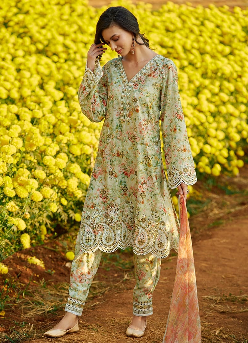 Image New Arrival Chikankari Lawn Print & Embroidery 3pc