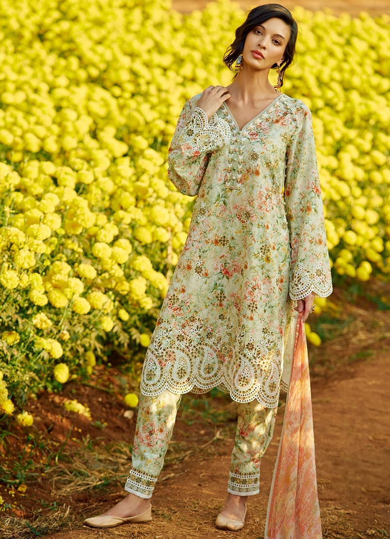 Image New Arrival Chikankari Lawn Print & Embroidery 3pc
