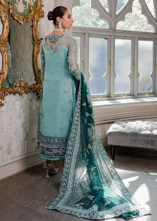 Gulaal Green Formal Collection Soft Net Hand Work Emb Fabric 3pc