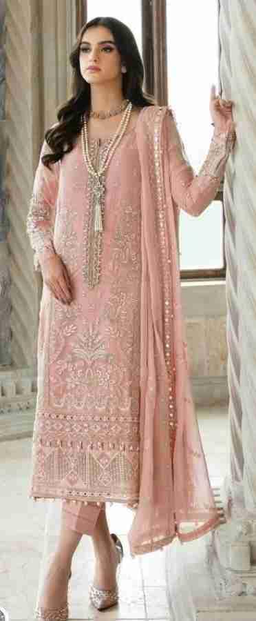 Gulaal Peach Formal Collection Organza Emb Fabric 3pc