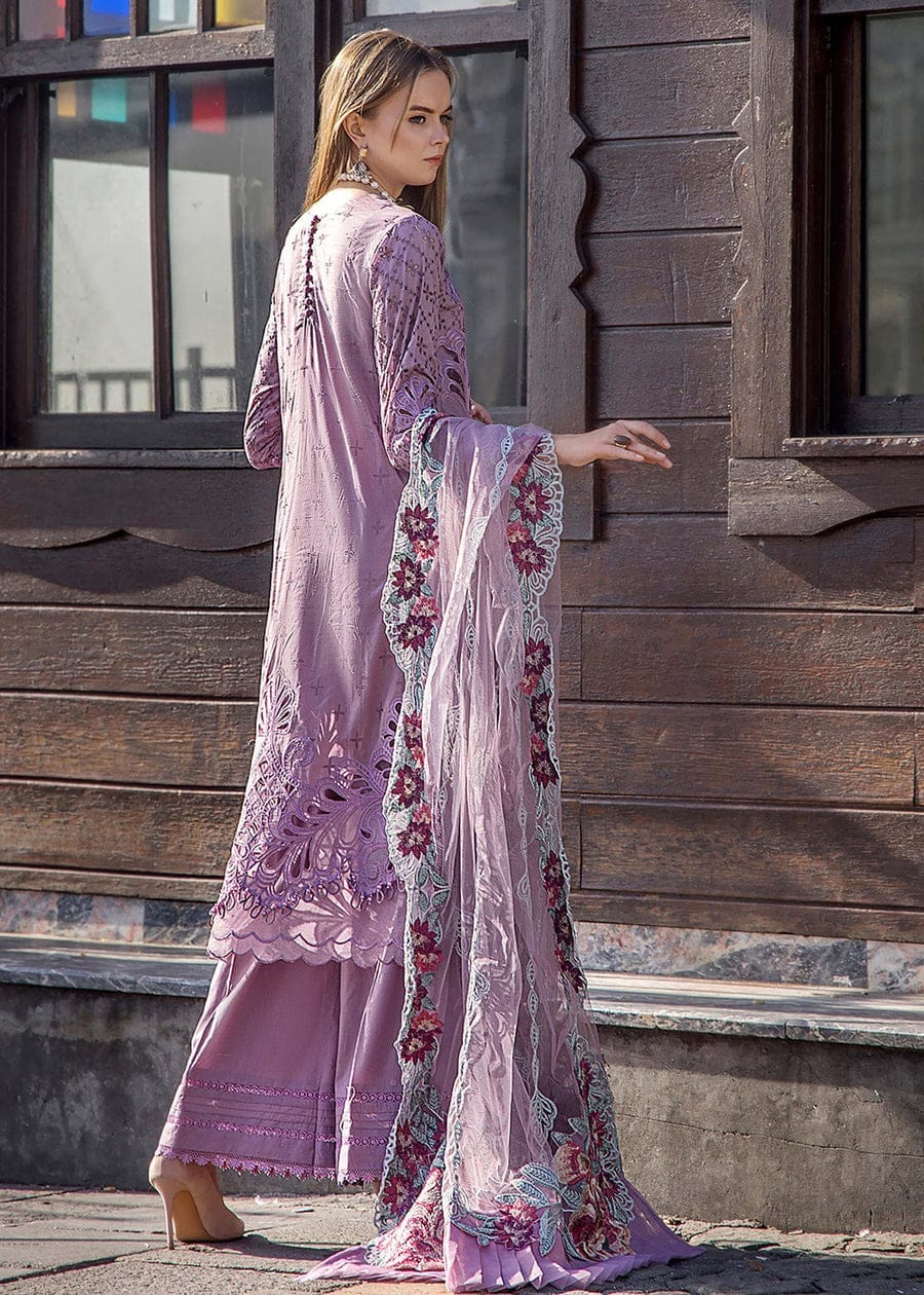 Adan Libas Purple Chikankari Lawn Embroidery Collection