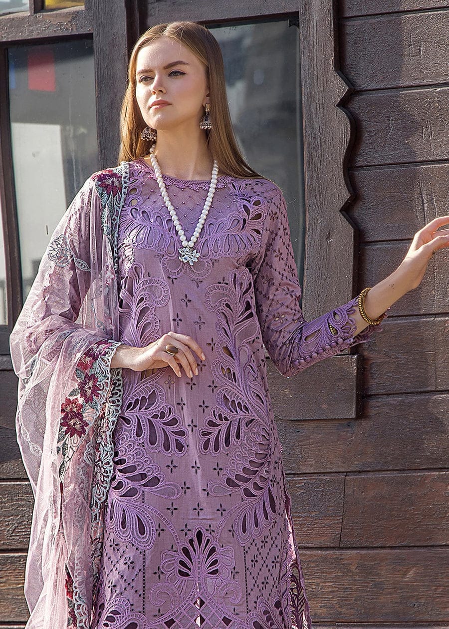 Adan Libas Purple Chikankari Lawn Embroidery Collection