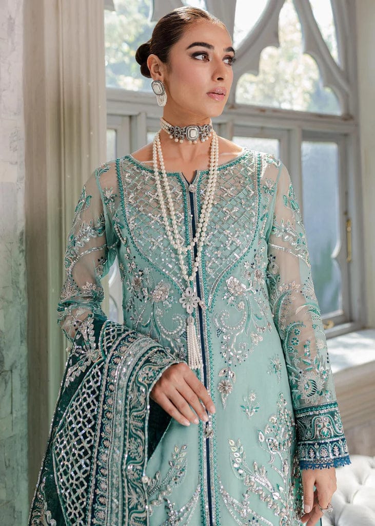 Gulaal Green Formal Collection Soft Net Hand Work Emb Fabric 3pc